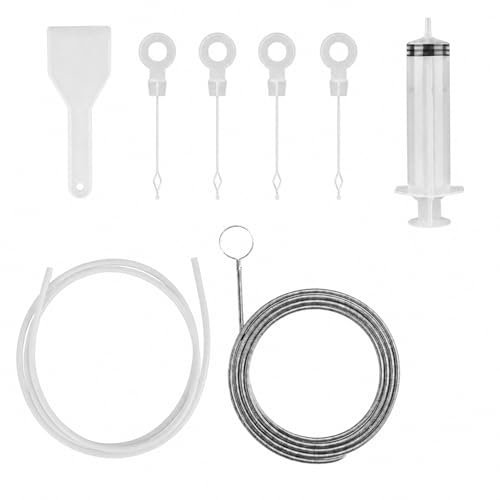 8 Pcs Refrigerator Water Line Cleaning Kit 47 inch Flexible Drain Brush Unclog Fridge & Ice Maker in 30 Sec Reusable Pipe Cleaner Tool for Ice Dispenser Sink AC Drain Line DIY Save $200+ (8)