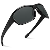 Dollger Polarized Sports Sunglasses for Men Women - Ultra Lightweight Wrap-Around, UV400 for Running, Cycling, Driving, Fishing（black）
