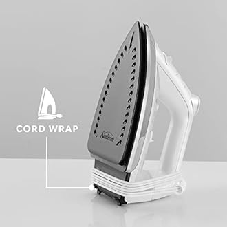 Sunbeam Classic Steam Iron, 1200 Watt, Mid-size Anti-Drip Nonstick Soleplate, Horizontal or Vertical Shot of Steam with 8' 360-Degree Swivel Cord and 3-Way Auto Shut-Off, White