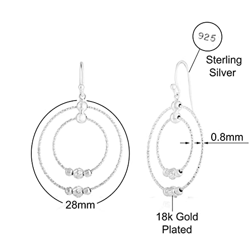 Savlano 925 Sterling Silver Double Hoop Dangle Drop Earrings - 18K Gold Plated Earrings for Women - Made in Italy Comes With Savlano Gift Box3