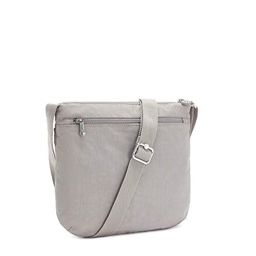 Image of Kipling womens WomenA's Arto Bag, Lightweight Everyday Purse, Casual Nylon Shoulder Crossbody Bag, Grey Gris, 11.25 L X 10.25 H X 1.5 D US
