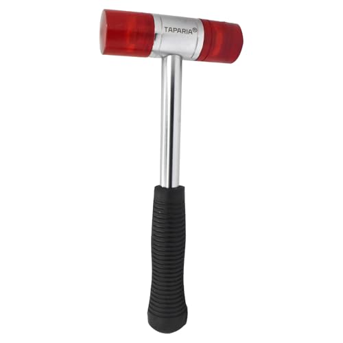 Image of Taparia 40 mm dia Soft faced hammer with handle SFH40, Unbreakable hard plastic heads (replaceable) and Rubberised grip, Suitable for masonery, Wood working, Industrial, Professional, Home and DIY