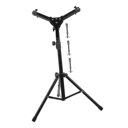 Yardwe 1Set Dumb Drum Stand Durable Black Folding Rack for Snare Drums Multi Angle Height Drum Holder for Practice and Performance