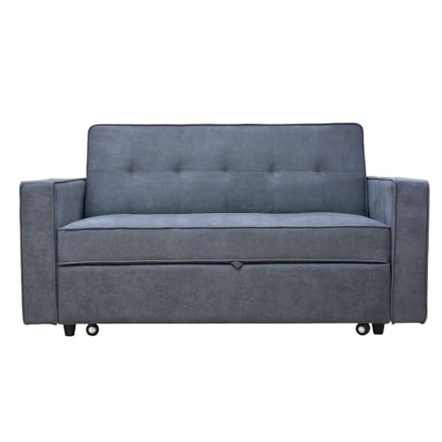 Mobelcenter, Sofá Cama Izan Clic Clac, Tapizado Color Gris y Patas de Madera, Medidas: Alto: 97 cm.x Ancho: 167 cm x Fondo: 90 cm. Sofá Cama: Alto: 49 cm x Ancho: 167 cm x Fondo: 180 cm (1141)