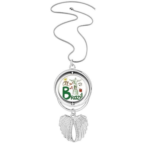 Collier pendentif ailes d'ange symbole du Brésil aux finitions ciselées haut de gamme