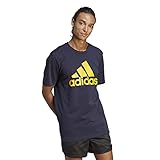adidas Men's Essentials Single Jersey Big Logo T-Shirt, Ink/Bold Gold, Large