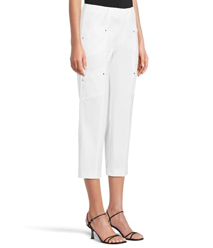 Elliott Lauren Women's Pull on Crop Cargo Pants with Slanted Pockets Rivets Detail2
