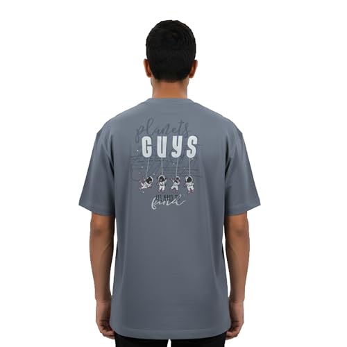 Image of VONIX Men's Cotton Oversized T-Shirt | Premium Soft Fabric | Relaxed Fit Half Sleeve Tee | Quick-Dry, Fade-Free, Durable Casual Use Top
