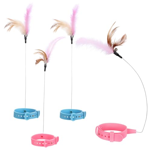 Collares interactivos para gatos TOYANDONA con campana azul y rosa para gatitos pack de 4 2