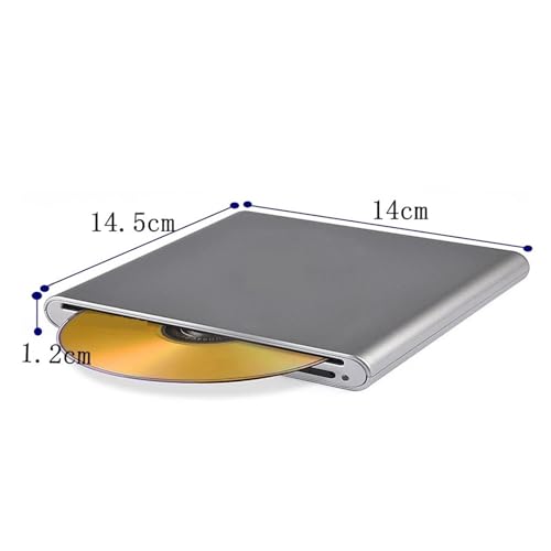 Unidad Externa De DVD BLU-Ray Reproductor 3D USB 3.0 Reproductor De CD DVD BLU-Ray Compatible con Lector(Silver) - imagen 3