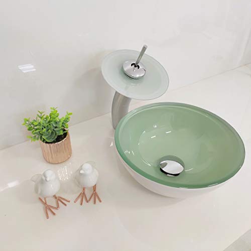 Cuba de Apoio 30cm Branca + Torneira Cascata + Válvula para Banheiro