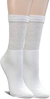 Yomandamor Womens Bamboo Diabetic Crew Socks With Seamless Toe,6 Pairs Size 9-11