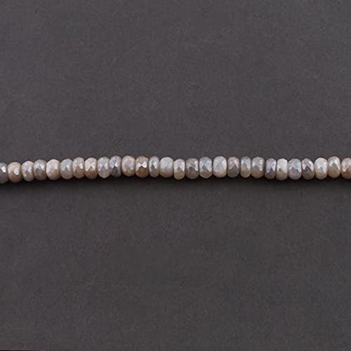 Pierre de lune blanche et grise LKBEADS perles rondelles anti-ternissement pour création de bijoux