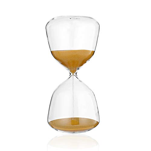 SWISSELITE BILOBA Sand Timer Hourglass - Inspired Glass for Home, Desk, Office Decor