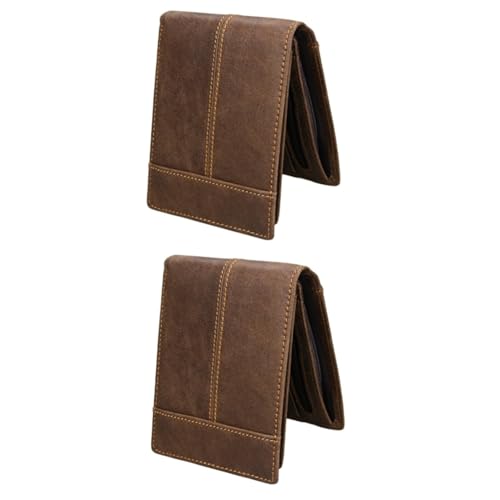 Portefeuille court cuir marron ABOOFAN : fini les poches encombrées avec ce lot rétro