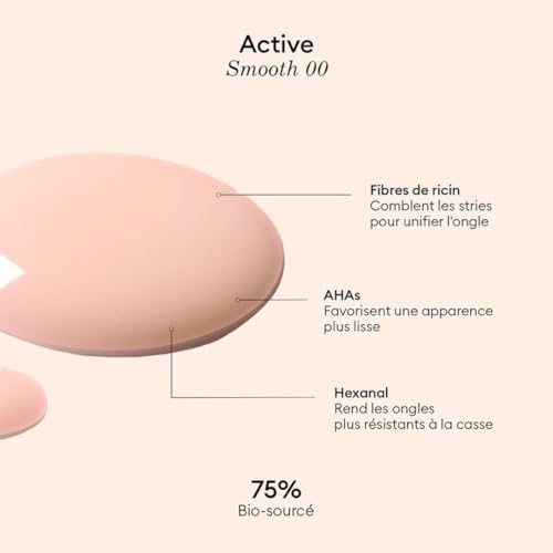 Manucurist Active Smooth 00 - Vernis à Ongles Soin Reparateur Lissant Bio-Sourcé Fini Voile Rosé - Vernis a Ongle Lisseur, Durcisseur Ongles, Vernis Nude - Soin Ongles Abimes - Fortifiant Ongles – Image 6