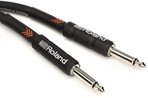 Roland Black Series Instrument Cable, Straight/Straight 1/4-Inch Jack, 15-Feet