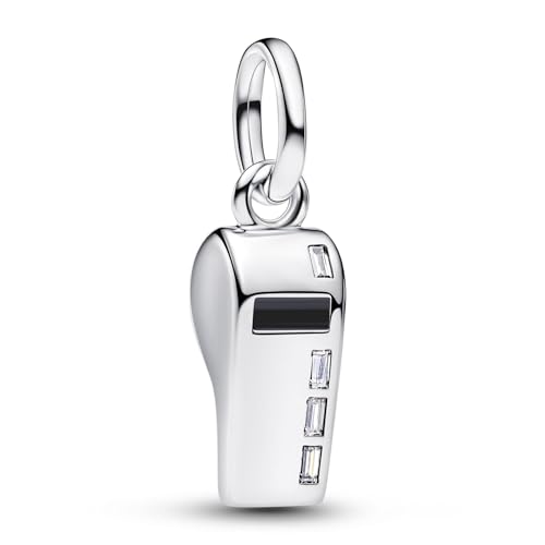 PANDORA Moments 794713C01 - Colgante de silbato de árbitro, plata de ley con circonitas, compatible con Me y Moments