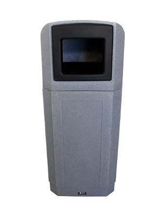 Form Series 32 Gallon Indoor Outdoor Heavy Duty Modern Commercial Trash or Recycling Bin with Covered Sloped Lid - Lightweight, Easy to Clean, Easy to Empty
