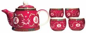 Tea Set - Fuchsia - 4 Cups