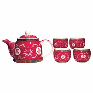 Tea Set - Fuchsia - 4 Cups