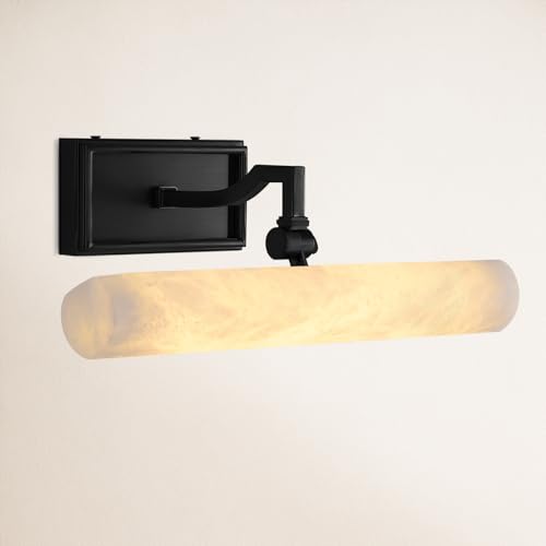 Alabaster Picture Light Hardwired, 12" Matte Black Art Light for