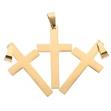SUPVOX Colgante de Cruz Dorado 17x32 Mm 3 Piezas, Colgantes Decorativos Duraderos para Collar Diy, Accesorios Cruzados para Manualidades y Fabricación de Joyas