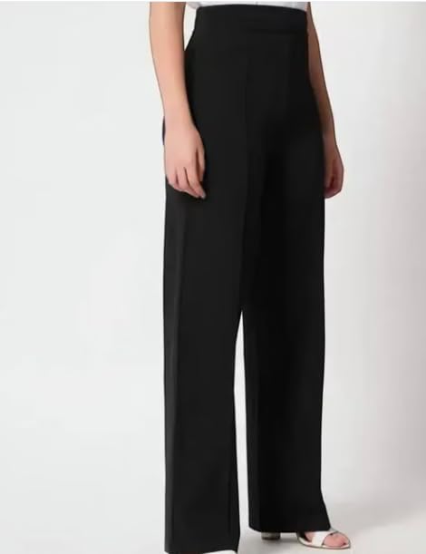 Image of Women's High Waist Wide Leg Trousers in Red