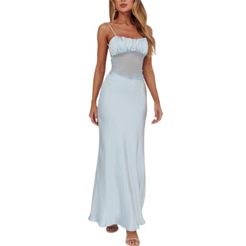 Women's Sexy See-Through Maxi Fashion Patchwork Backless High Waist Party