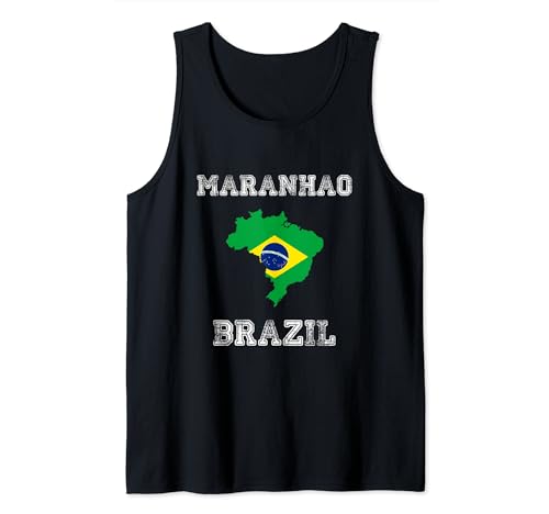 Maranhao Brasil Vintage Brasil Bandera Mapa Diseño Camiseta sin Mangas