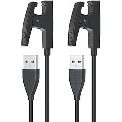 Torre Cargador Garmin Sinoacc Cargador para Garmin Forerunner 35 235 230 630 645 Music 735XT, Approach S20 G10, Vivomove HR, cargador de reloj Lily de repuesto para cargador de carga y sincronización (2 unidades, 1 m)