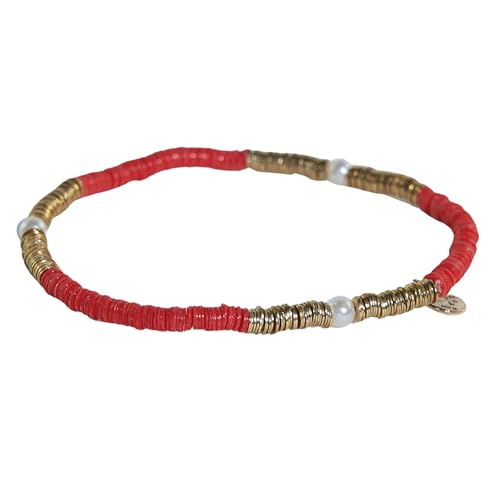 INK + ALLOY Boho Stackable Bracelets for Women, Rory Sequin with Pearl Accents Stretch Small Stacking Bracelet, Handmade Jewelry for the Modern Bohemian