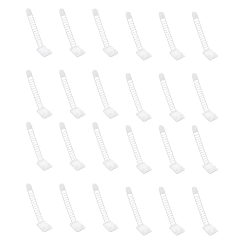 BTSEURY Fixing Strap, 24 Pcs Garland Hangers, Adjustable Length Self Adhesive Nylon Non Slip Xmas Garland Stocking Holder for Fireplaces Doors