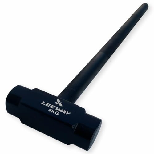 Image of LEEWAY 4 Kg Sledge Hammer for Strength Training, Gym Hammer, ClubBell, MaceBell for Full Body, Shoulder, Grip and Forearm Workout, Stretching Exercise Sledgehammer (1, Black, Sledge Hammer 4kg)