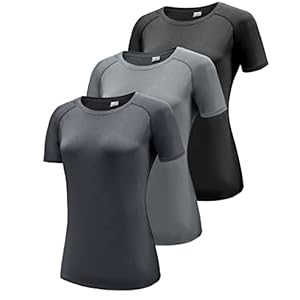 Boyzn Women’s 3 Pack Short/Long Sleeve Workout Running Shirts, UPF 50+ Sun Protection Shirts, Athletic Exercise Gym T-Shirts
