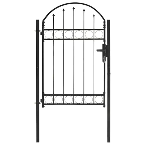 Emmtore Zauntor mit Gewölbter Spitze Gartentor Metalltor Hoftor Hoftür Tor Zaun Pforte Gartenpforte Zauntür Gartentür Stahl Schwarz,100 x 150 cm Emmtore Zauntor mit Gewölbter Spitze Gartentor Metalltor Hoftor Hoftür Tor Zaun Pforte Gartenpforte Zauntür Gartentür Stahl Schwarz,100 x 150 cm