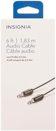Insignia - Cable de audio estéreo (5.9ft, 0.138in), color negro