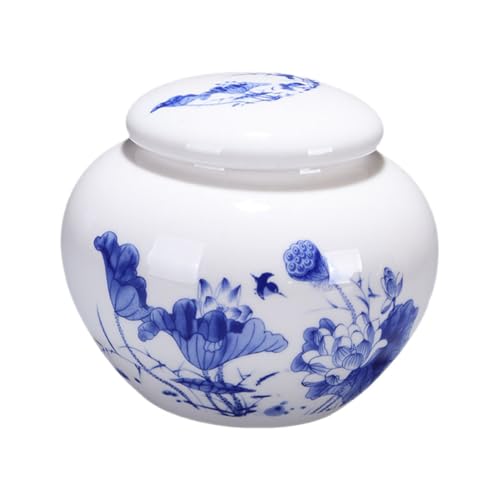 Hemobllo Tarro de Porcelana Sellado para Alimentos Secos y Té Frasco Boticario Multifuncional de Jarra Clásica para Almacenamiento de Medicina para Cocina y Despensa