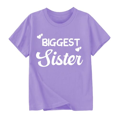 Biggest/Bigger/Big Sister Shirt for Toddler Girls Cotton Short