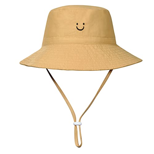 MaxNova Toddler Sun Hat Smile Face UPF 50+ Baby Bucket Hat for Boys Girls 0-5 Years