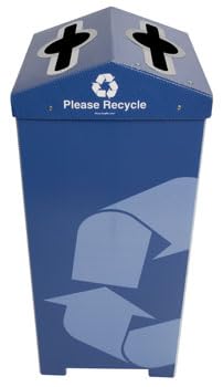 Dual Stream Portable Event 34 Gallon Recycling Bin for Cans and Bottles | Reusable and Easy to Set Up | for Events, Conferences, Festivals, Sports