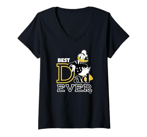 T-shirt Col V Donald Disney Finition Premium Coupe Ajustée pour Homme