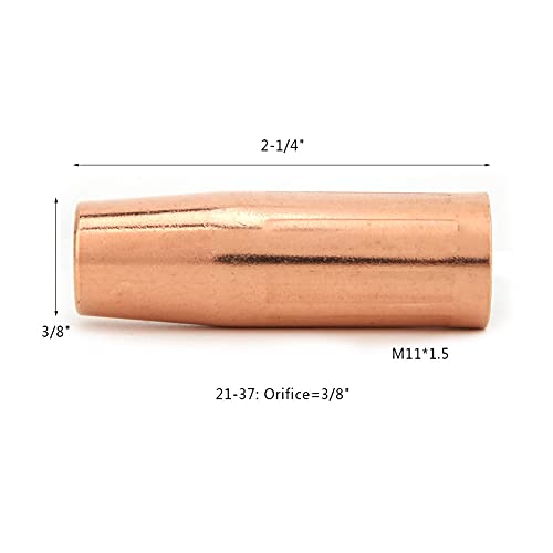 2 peças de bocal de soldagem MIG 53,5 cm 100 L suportes de pontas MIG consumíveis para bocal de sold