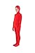 Full Bodysuit Kids Open Face Costume Spandex Stretch Zentai Child Suit (Medium, Red)
