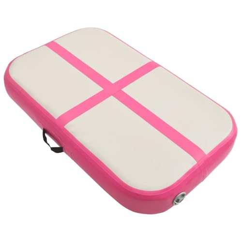 vidaXL Gymnastikmatte Aufblasbar mit Pumpe Turnmatte Tumbling Matte Training Fitnessmatte Yogamatte Trainingsmatte 60x100x10cm PVC Rosa