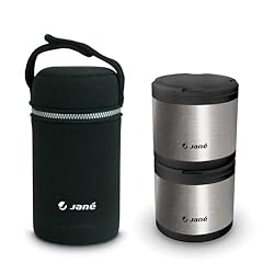 Jané Termos de Acero Inoxidable - 2 Termos de 500 ...: [TERMO APILABLE CON 2 COMPARTIMENTOS] 2 termos para sólidos de 50cl individuales,para que lleves preparaciones diferentes en un sólo recipiente apilable o uses cada contenedor de forma individual. Capacidad para 500 ml. [MATERIAL DURADERO] Termo de a...