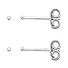 Sterling Silver Very Tiny 1mm Ball Stud Earrings/Nose Studs 1/32 inch