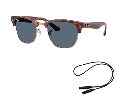 Ray-Ban RBR0504S Sunglasses Bundle: RBR 0504 S CLUBMASTER REVERSE 13983A Striped Havana On Rosegold/Dark Blue Polyamide Standard and Universal Anti-slip Silicone Leash2