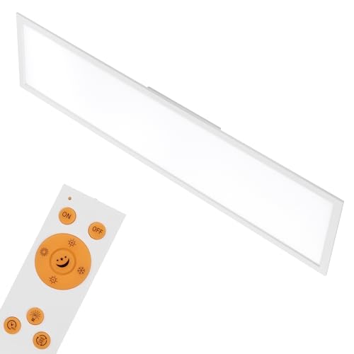 BRILONER - Panel de Techo LED, Panel LED Techo Regulable, Control de Temperatura de Color, Control Remoto, 18 W, 1800 Lúm, 120x30 cm, Plafon LED Techo, Lampara Cocina Techo, Paneles LED, Blanco