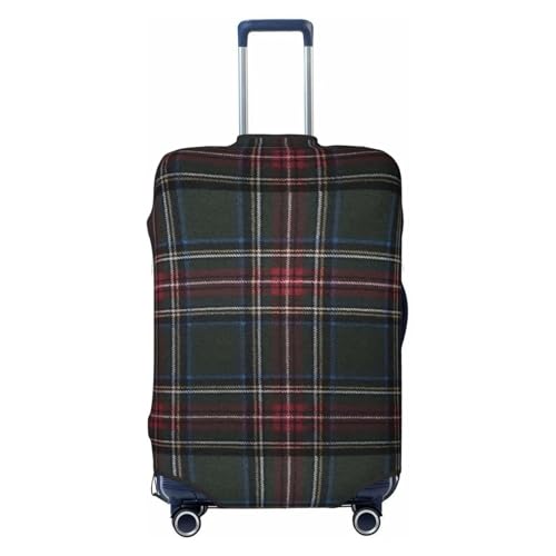 Tartan-Red-Green-Purple-Gold-And-White-Color Luggage Cover, Protective Washable Suitcase Cover - Travel Fashion Elastic Suitcase Protector X-Large